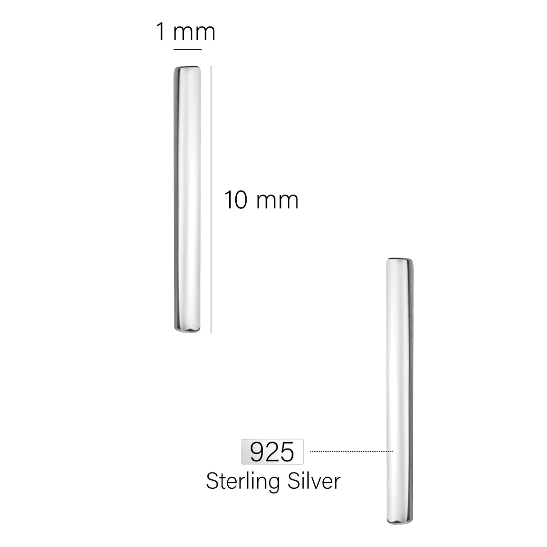 Stab Ohrstecker in 925 Silber