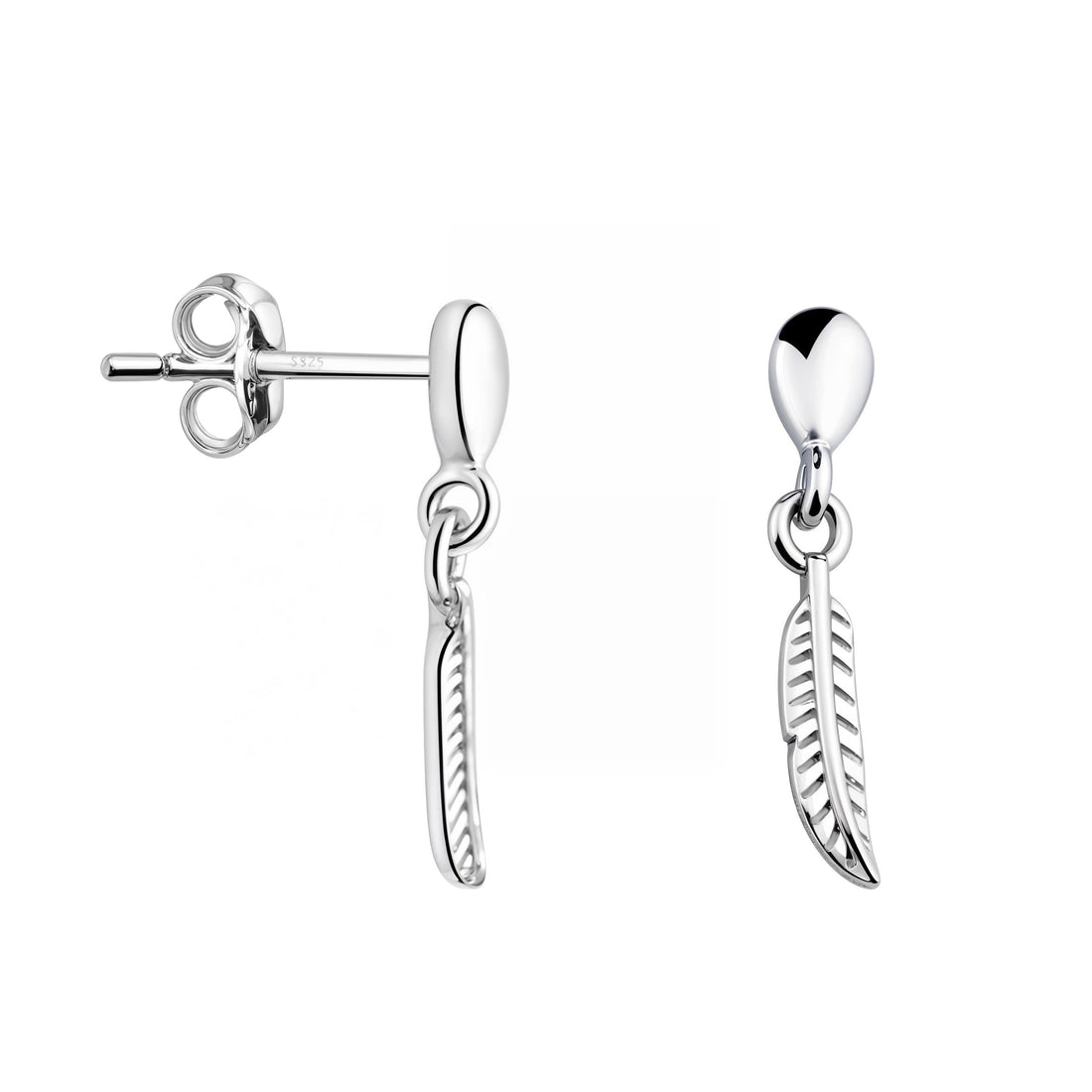 Flügel Ohrstecker in 925 Silber