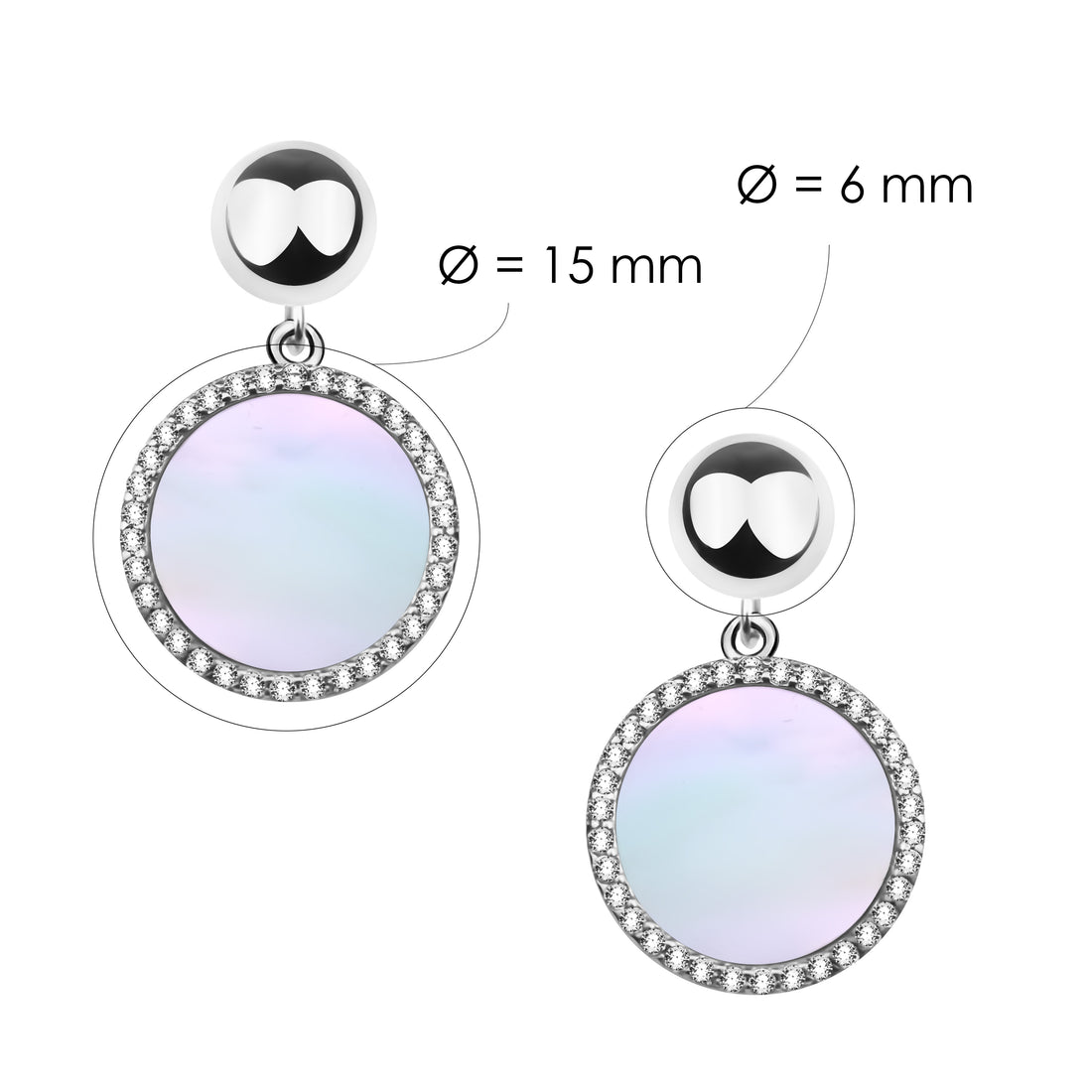 Kreis Ohrstecker in 925 Silber