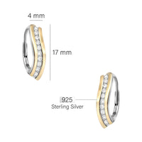 Bicolour Creolen in 925 Silber