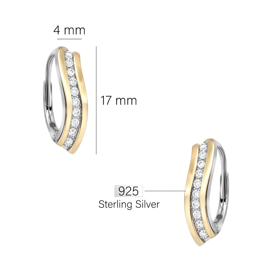 Bicolour Creolen in 925 Silber