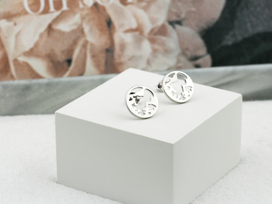 Welt Ohrstecker in 925 Silber