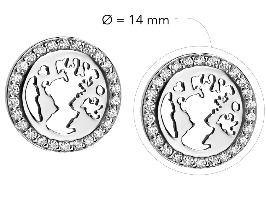 Welt Ohrstecker in 925 Silber