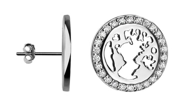 Welt Ohrstecker in 925 Silber