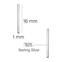 Stab Ohrstecker in 925 Silber