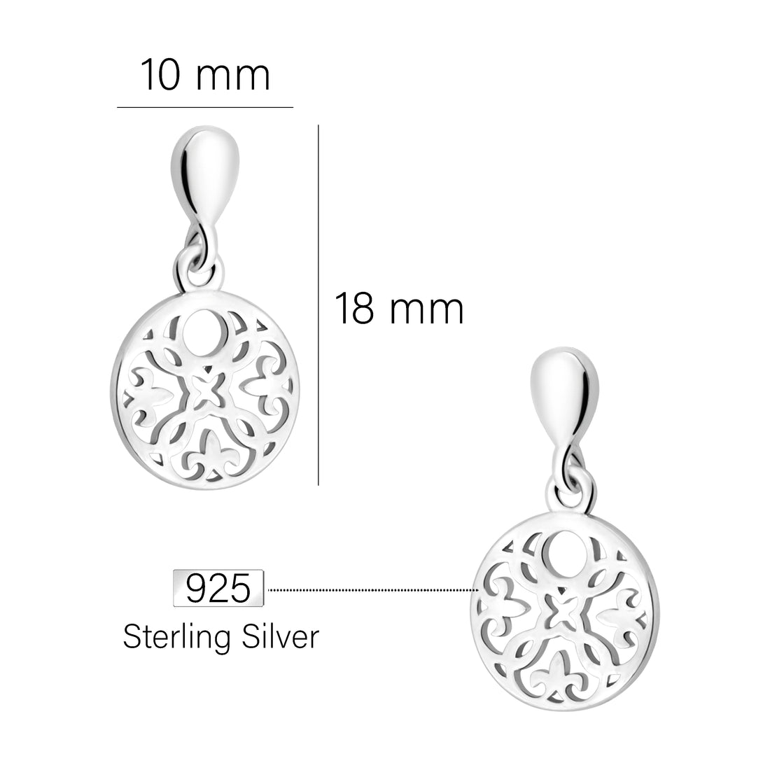 Kreis Ohrhänger in 925 Silber