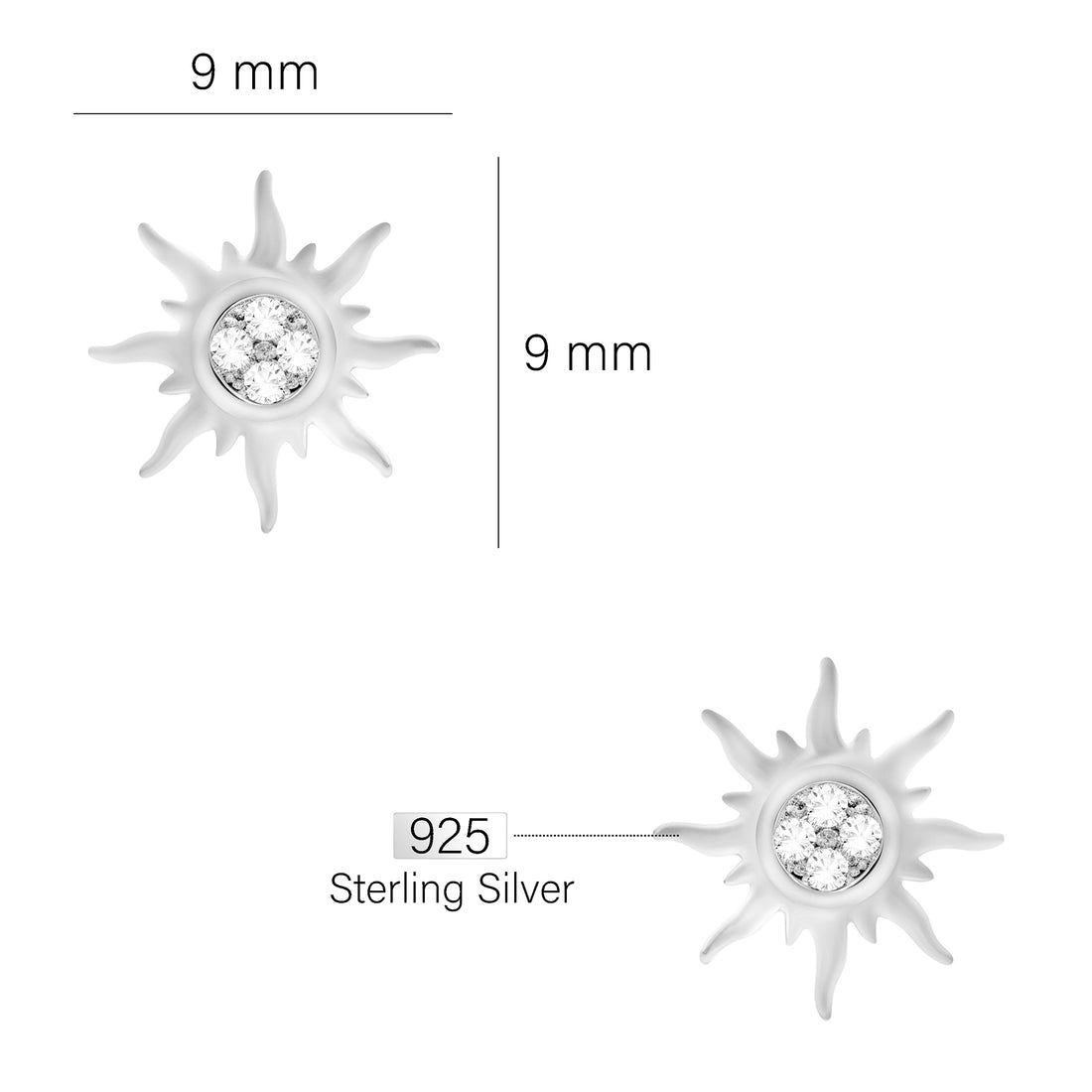 Stern Ohrstecker in 925 Silber