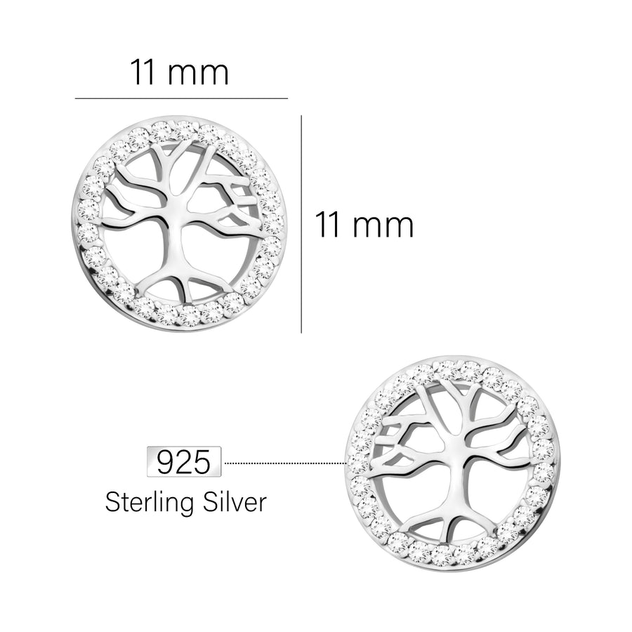 Baum Ohrstecker in 925 Silber