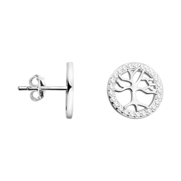 Baum Ohrstecker in 925 Silber