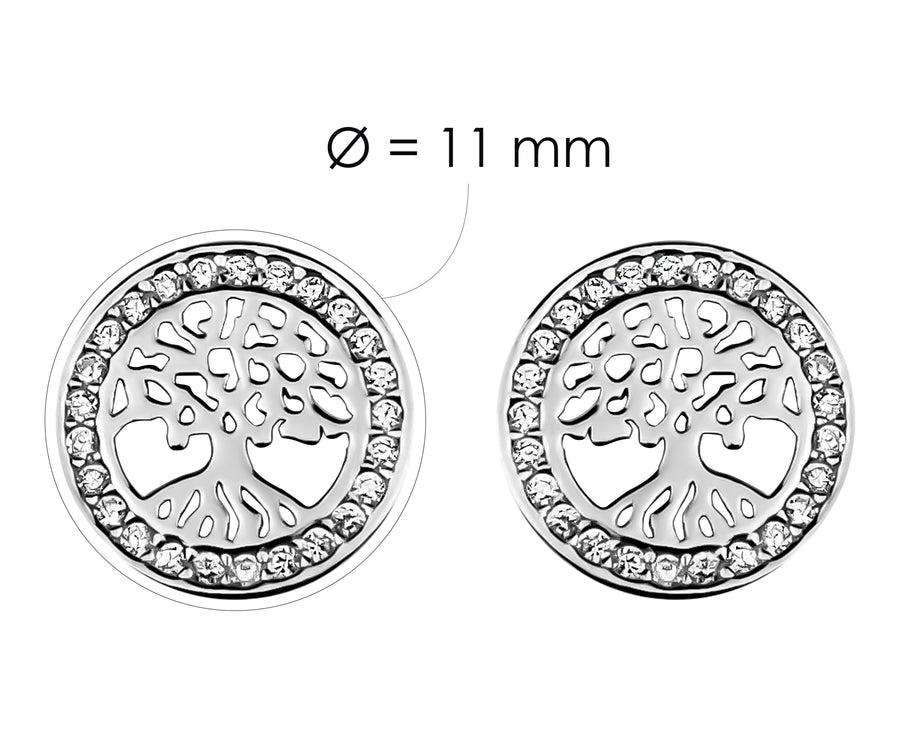 Baum Ohrstecker in 925 Silber