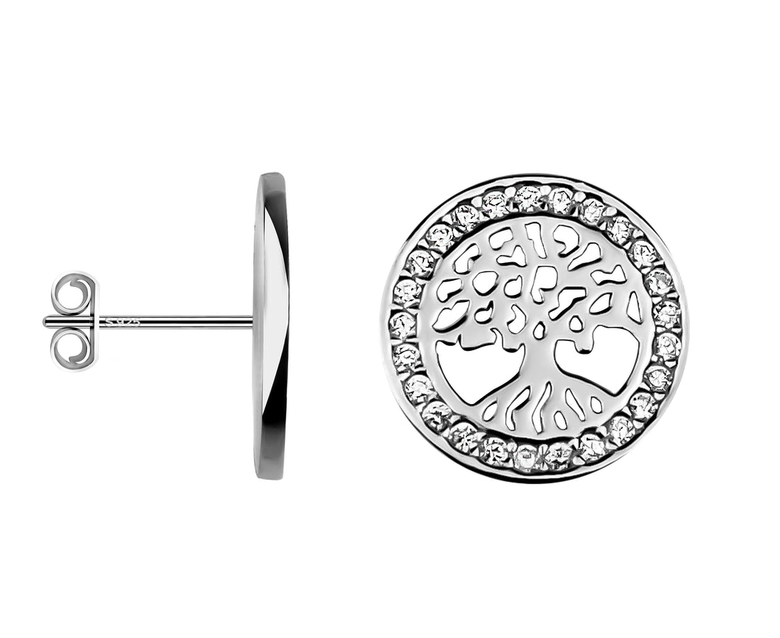Baum Ohrstecker in 925 Silber