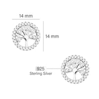 Baum Ohrstecker in 925 Silber
