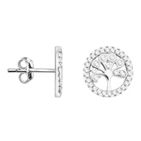 Baum Ohrstecker in 925 Silber