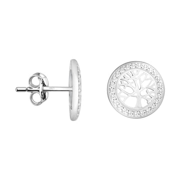 Baum Ohrstecker in 925 Silber