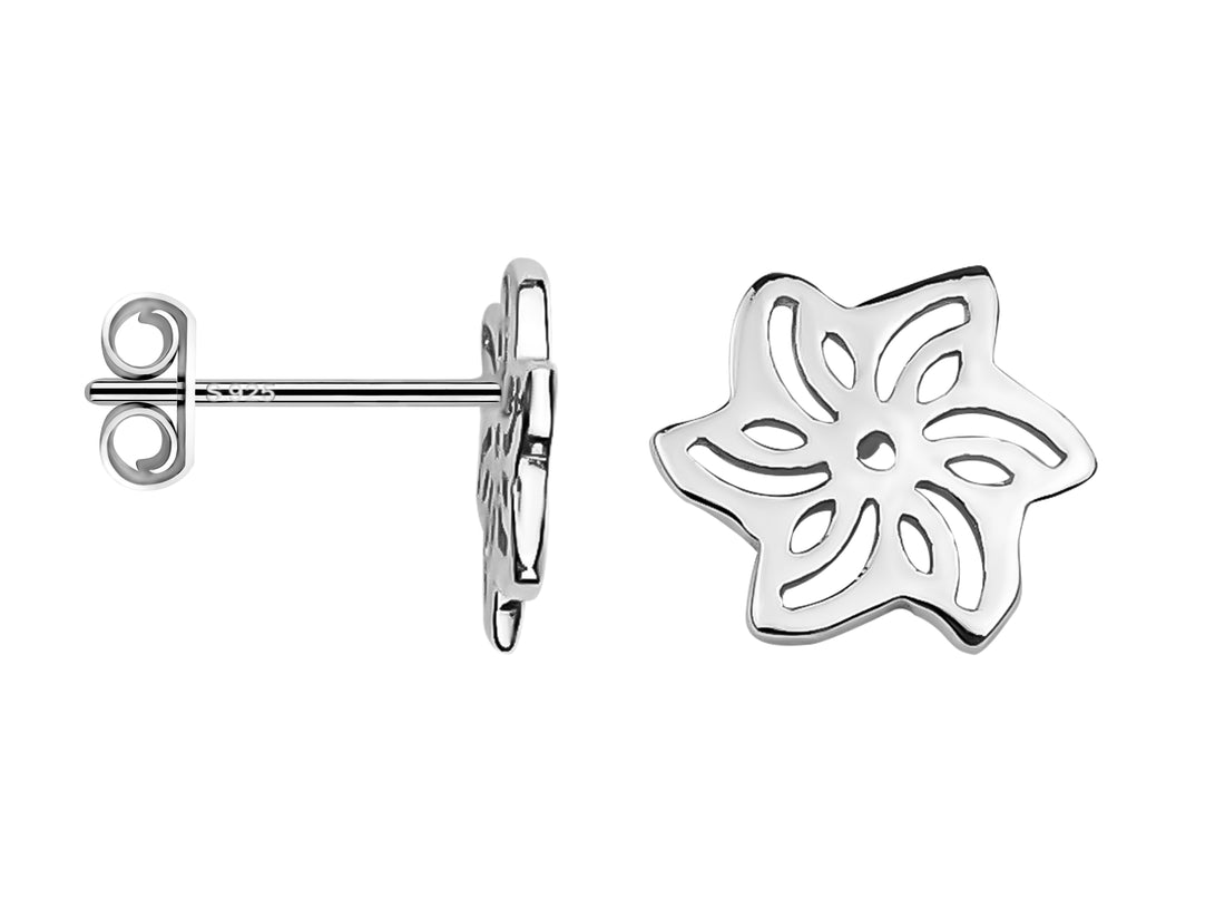 Blume Ohrstecker in 925 Silber