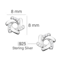 Gebogen Ohrstecker in 925 Silber