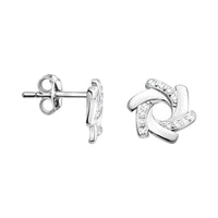 Gebogen Ohrstecker in 925 Silber