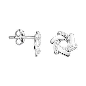 Gebogen Ohrstecker in 925 Silber