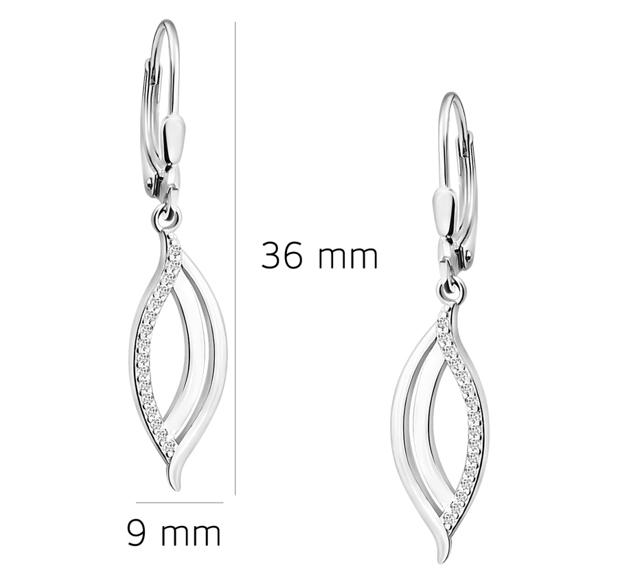 Gebogen Ohrhänger in 925 Silber