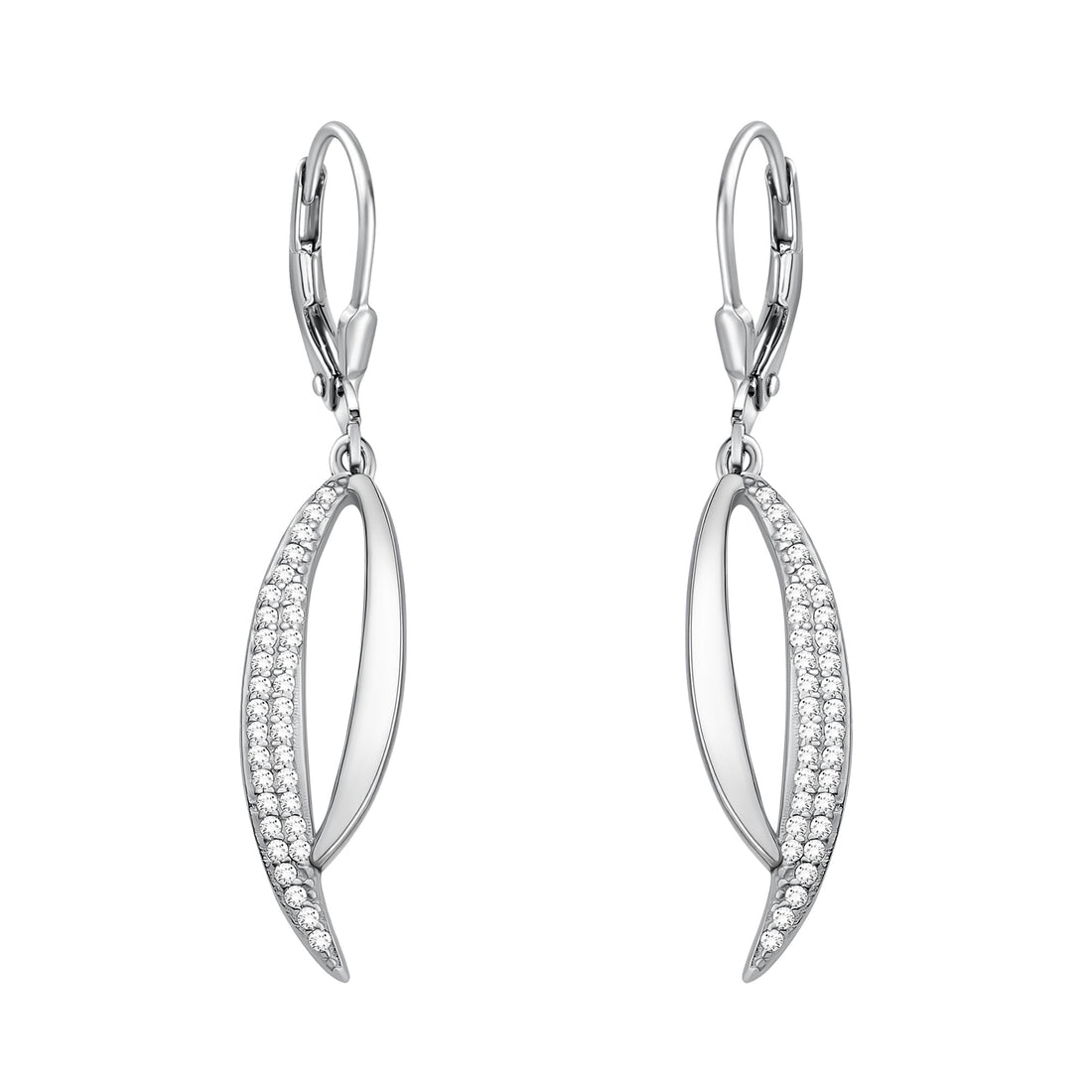 Oval Ohrhänger in 925 Silber