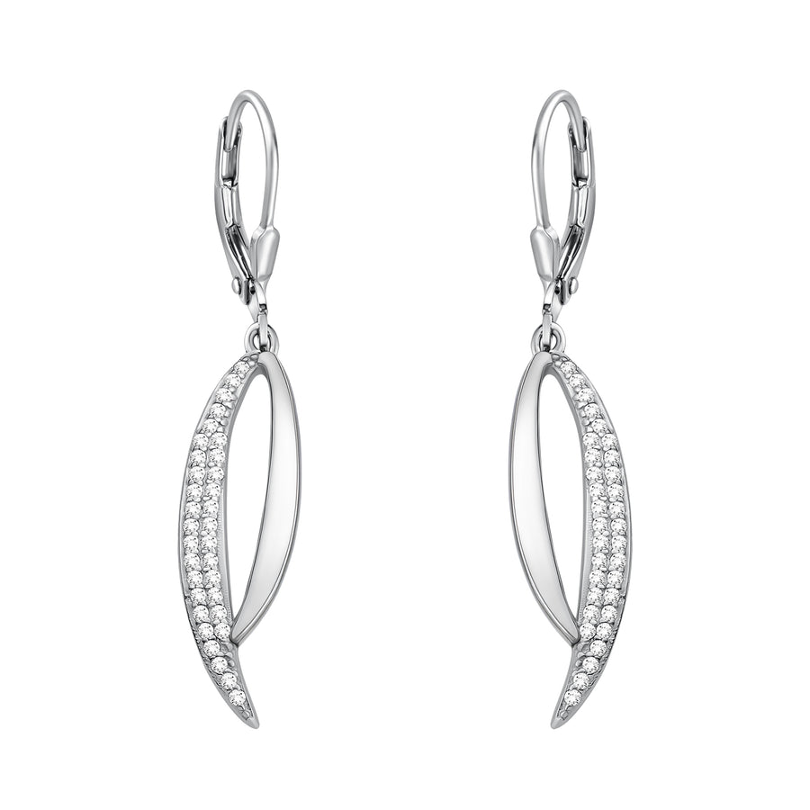 Oval Ohrhänger in 925 Silber
