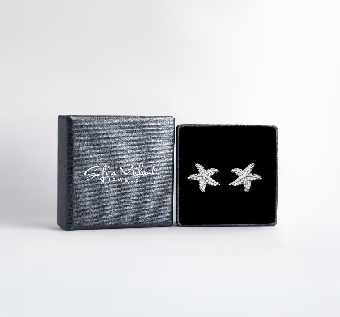 Boxansicht von Stern Ohrstecker in 925 Silber von Sofia Milani - E0575