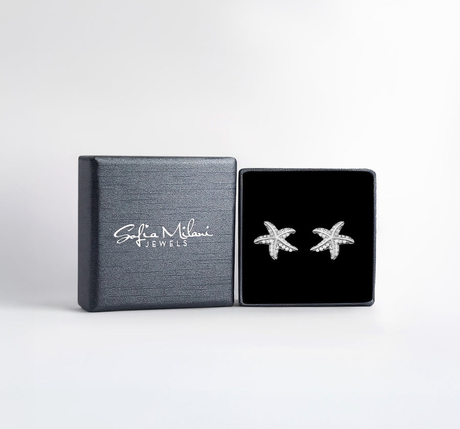 Boxansicht von Stern Ohrstecker in 925 Silber von Sofia Milani - E0575