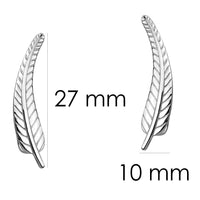 Blatt Ohrklemme in 925 Silber