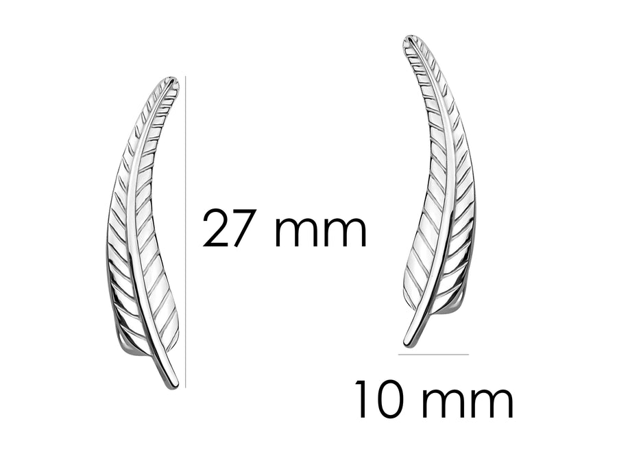 Blatt Ohrklemme in 925 Silber