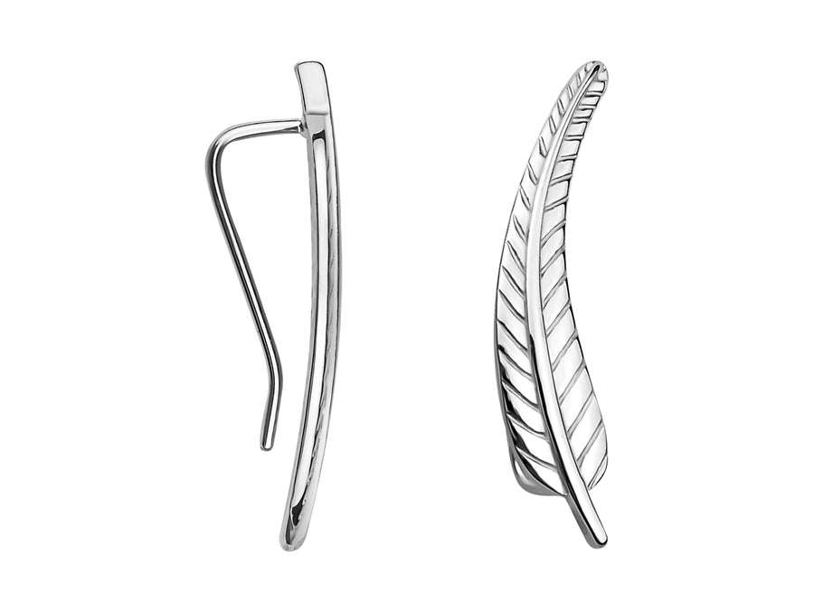 Blatt Ohrklemme in 925 Silber