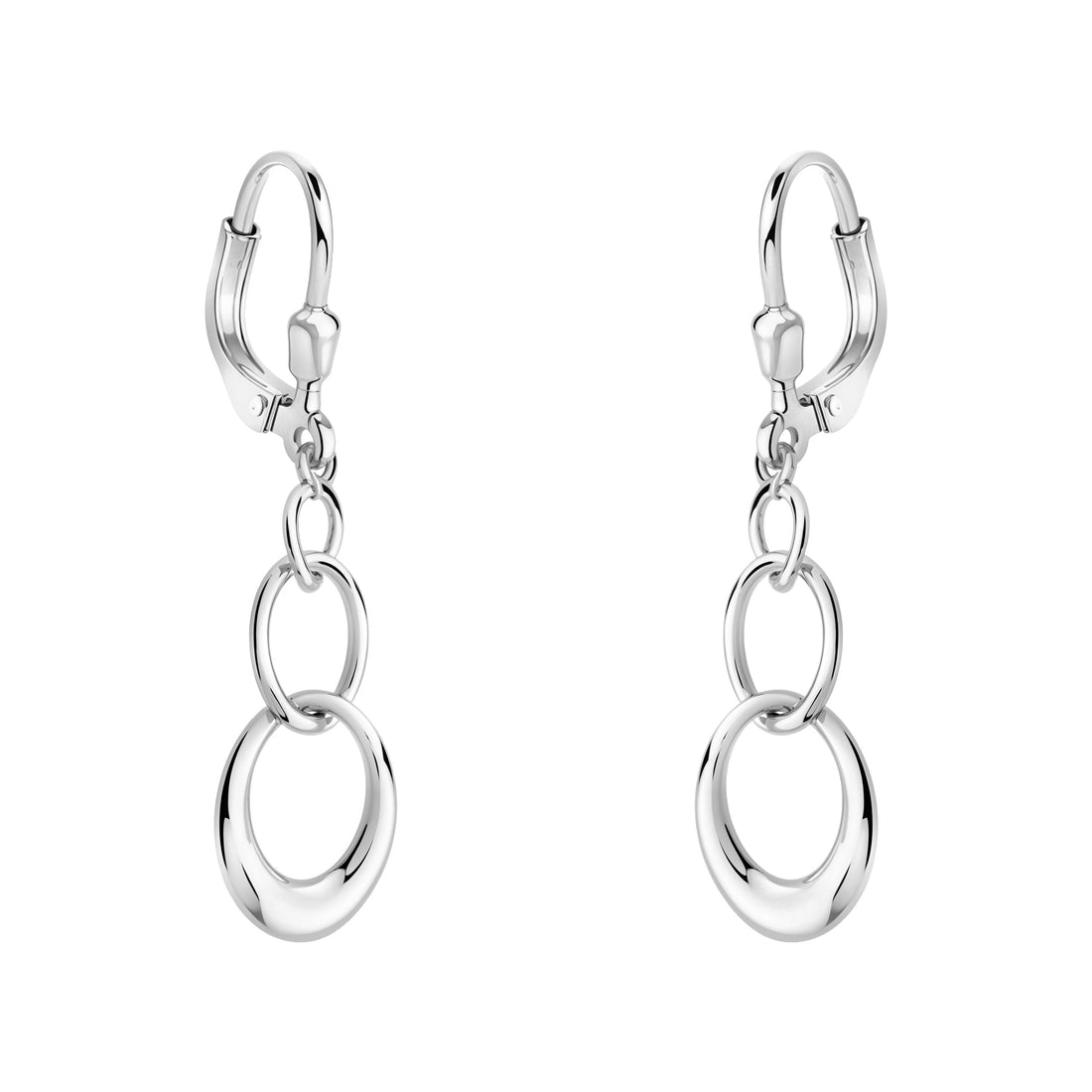 Haupt- und Seitenansicht von Oval Ohrhänger in 925 Silber von Sofia Milani - E0582
