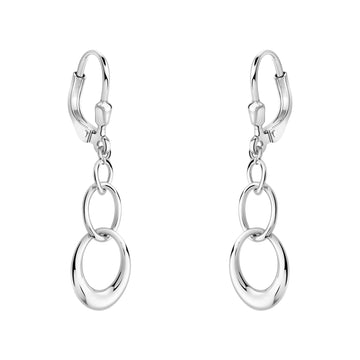 Haupt- und Seitenansicht von Oval Ohrhänger in 925 Silber von Sofia Milani - E0582