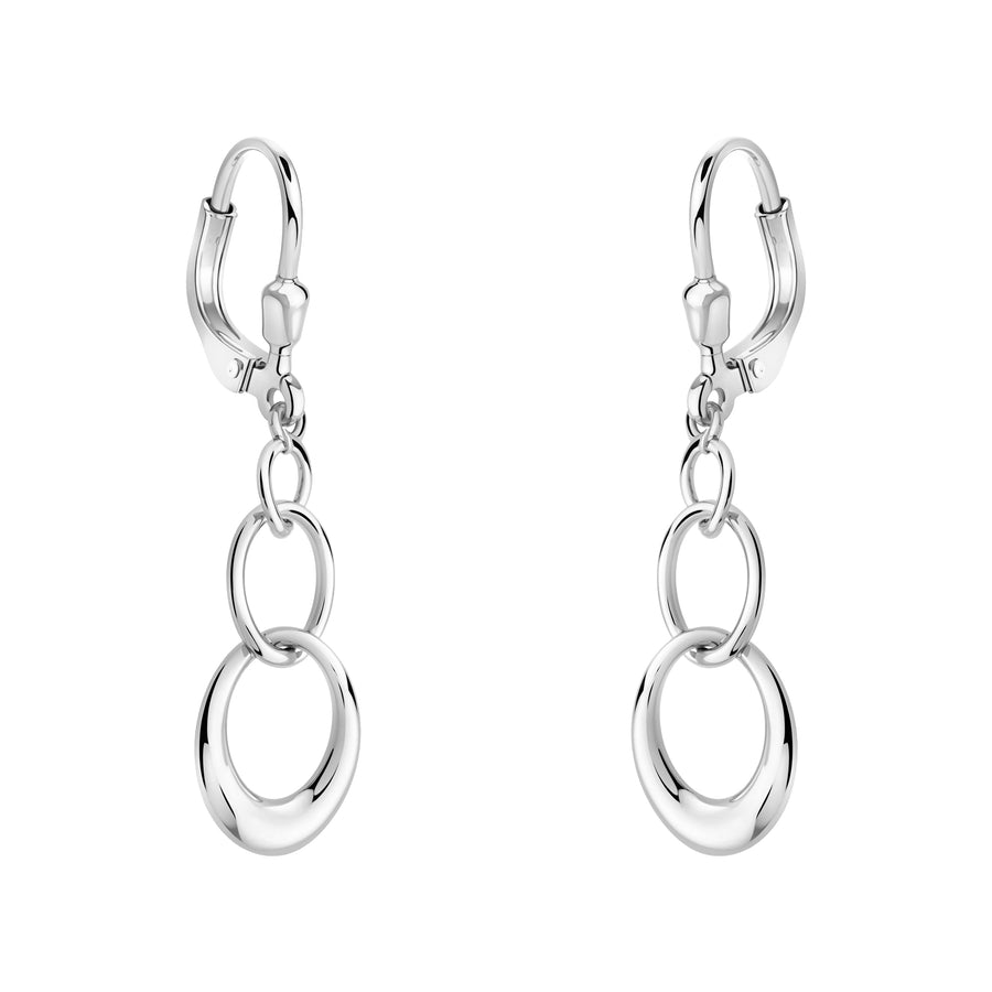 Haupt- und Seitenansicht von Oval Ohrhänger in 925 Silber von Sofia Milani - E0582