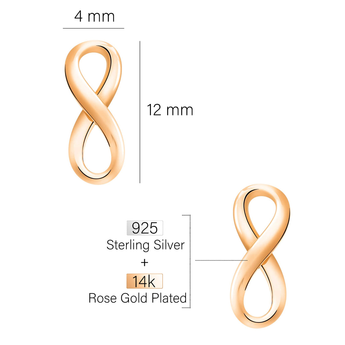 Unendlich Ohrstecker in 925 Silber