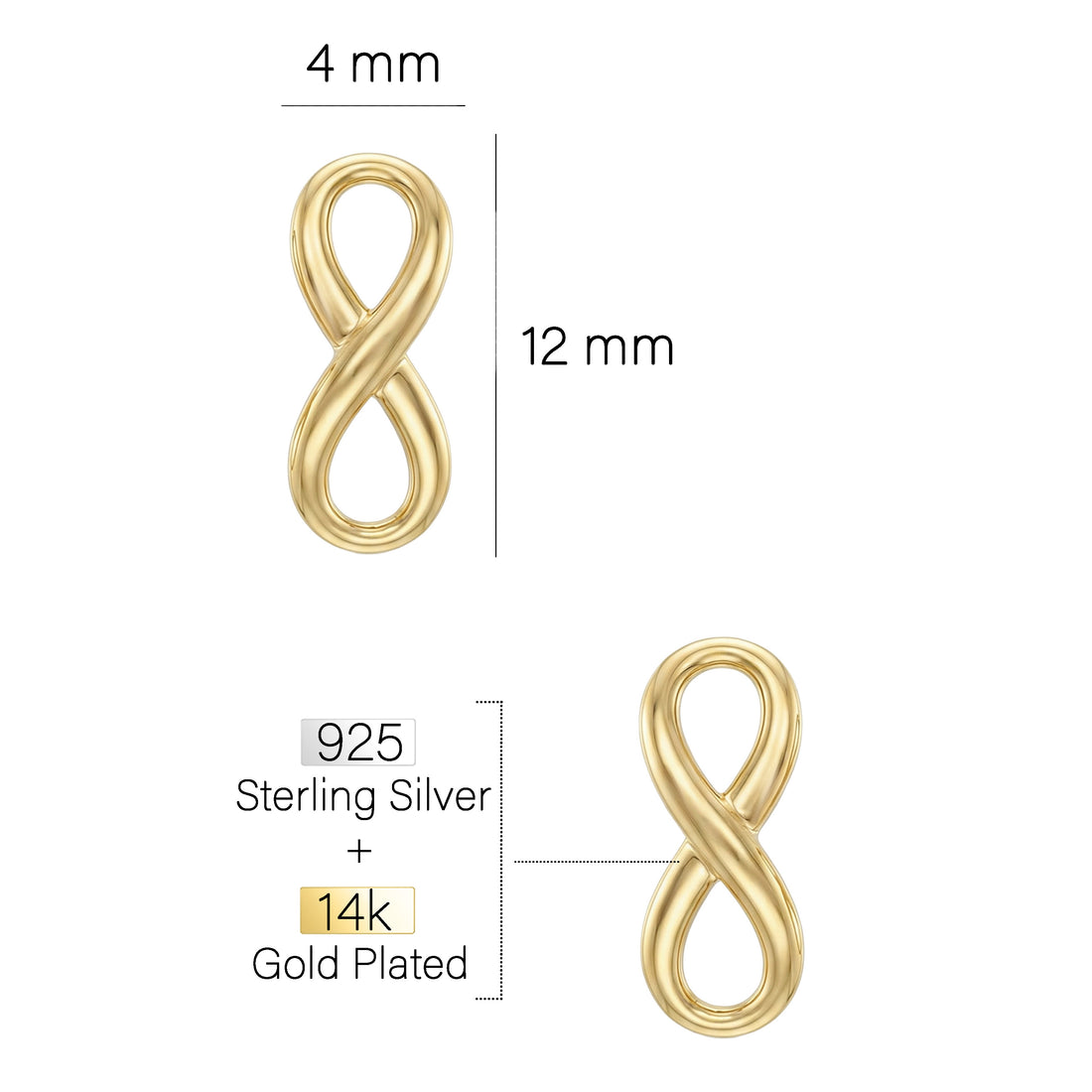 Unendlich Ohrstecker in 925 Silber