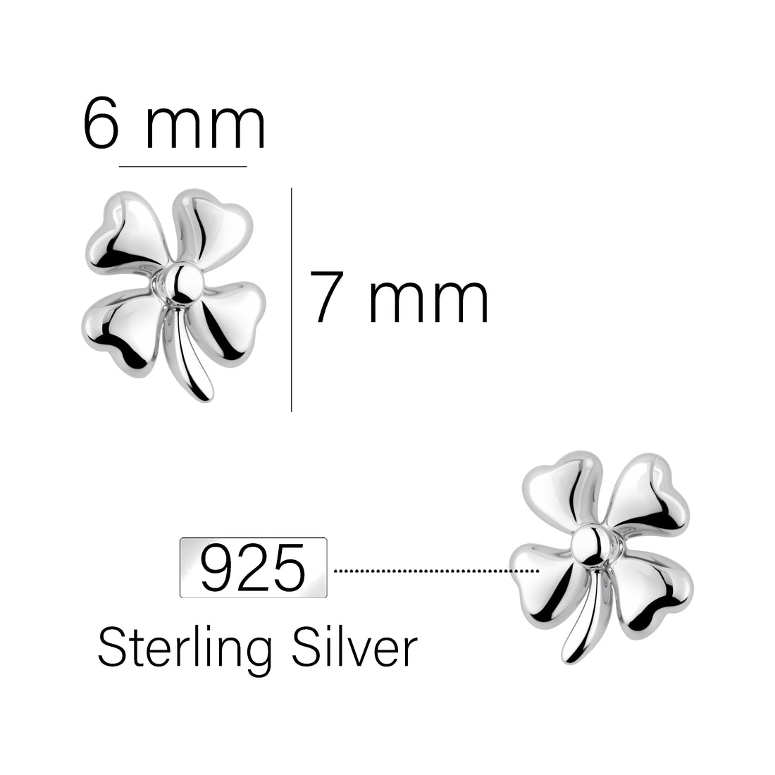 Blatt Ohrstecker in 925 Silber