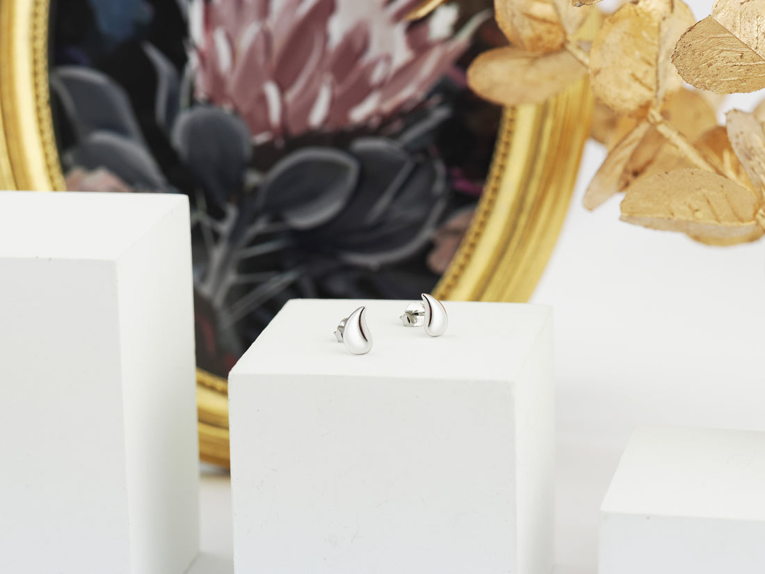 Tropfen Ohrstecker in 925 Silber