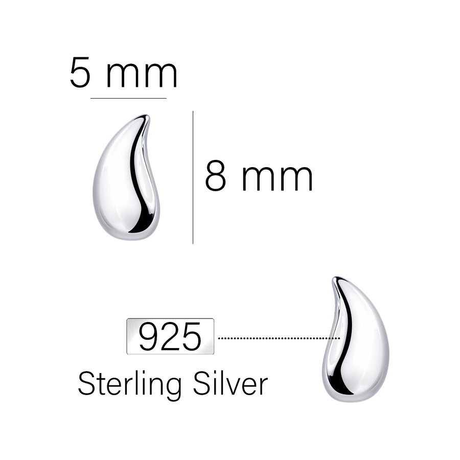 Tropfen Ohrstecker in 925 Silber