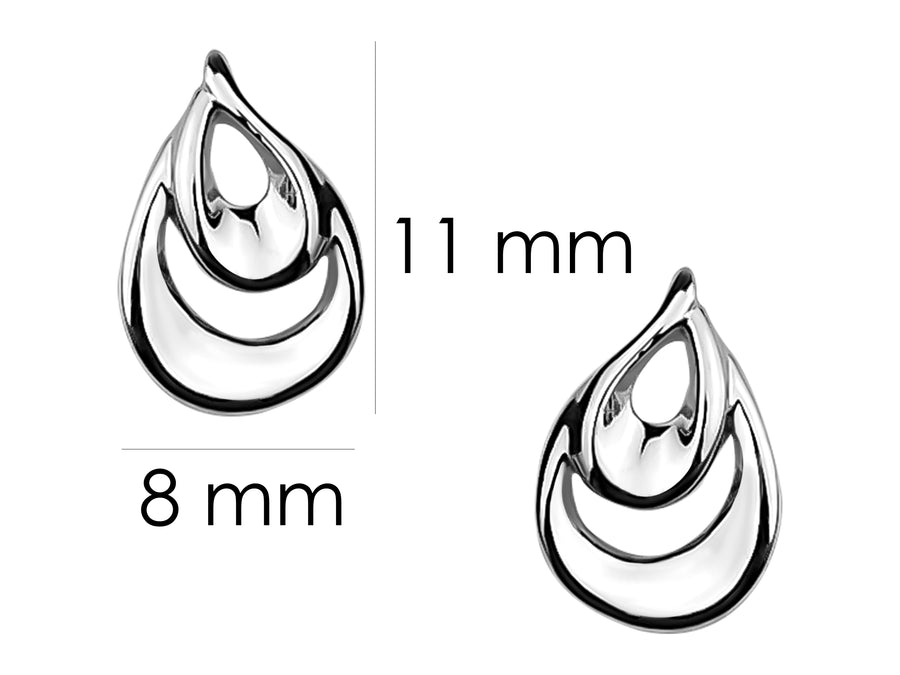 Tropfen Ohrstecker in 925 Silber