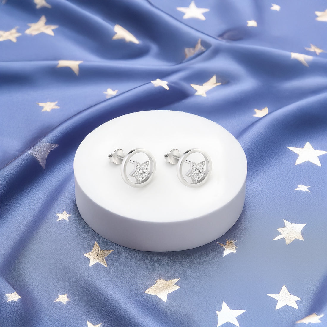 Kreis Ohrstecker in 925 Silber