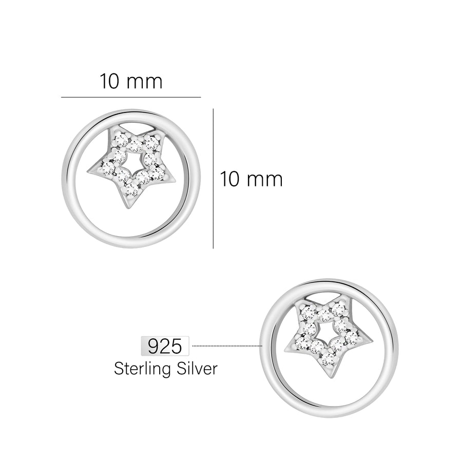 Kreis Ohrstecker in 925 Silber