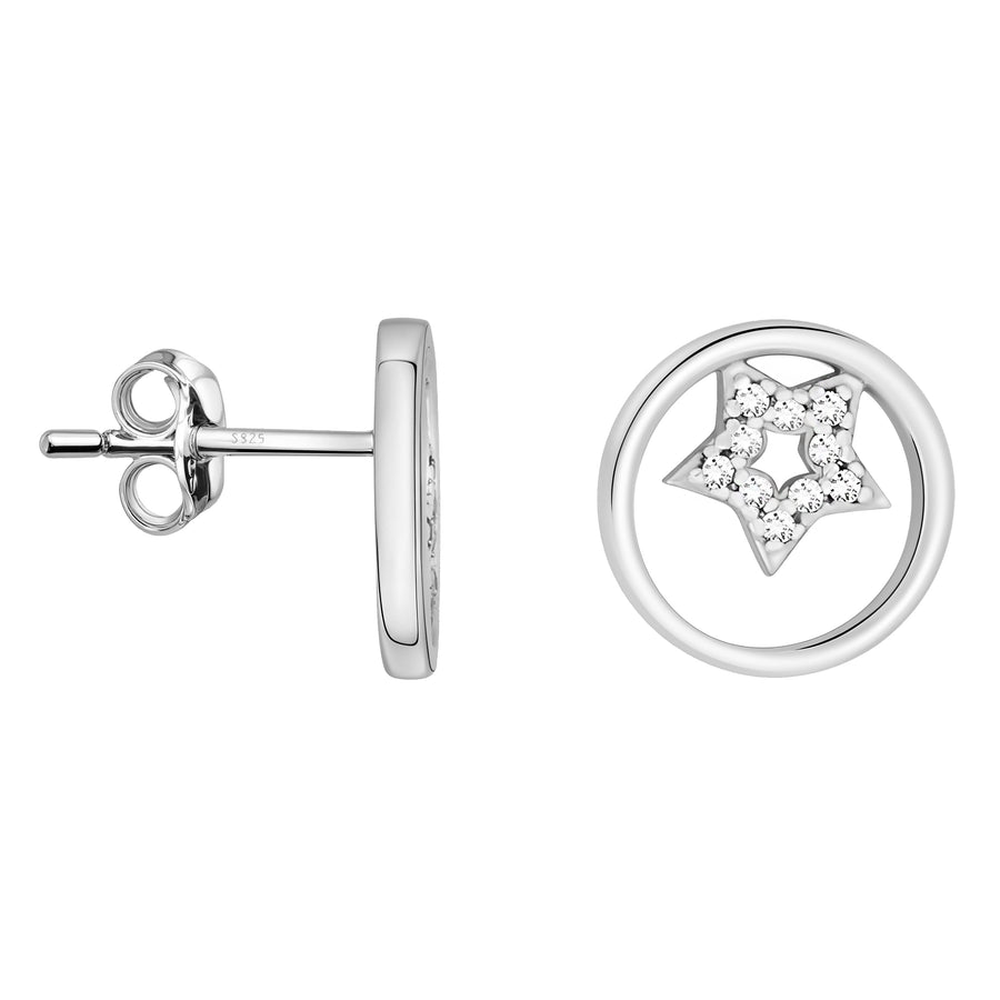 Kreis Ohrstecker in 925 Silber
