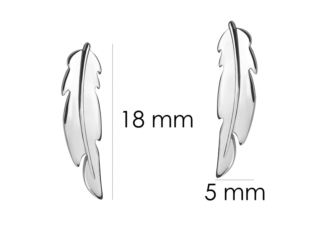 Blatt Ohrstecker in 925 Silber