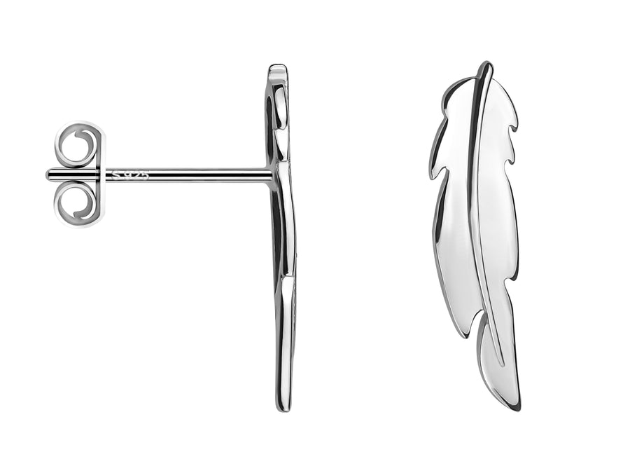 Blatt Ohrstecker in 925 Silber