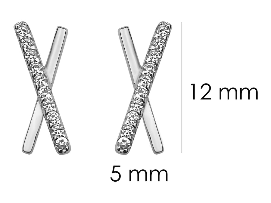 Kreuz Ohrstecker in 925 Silber