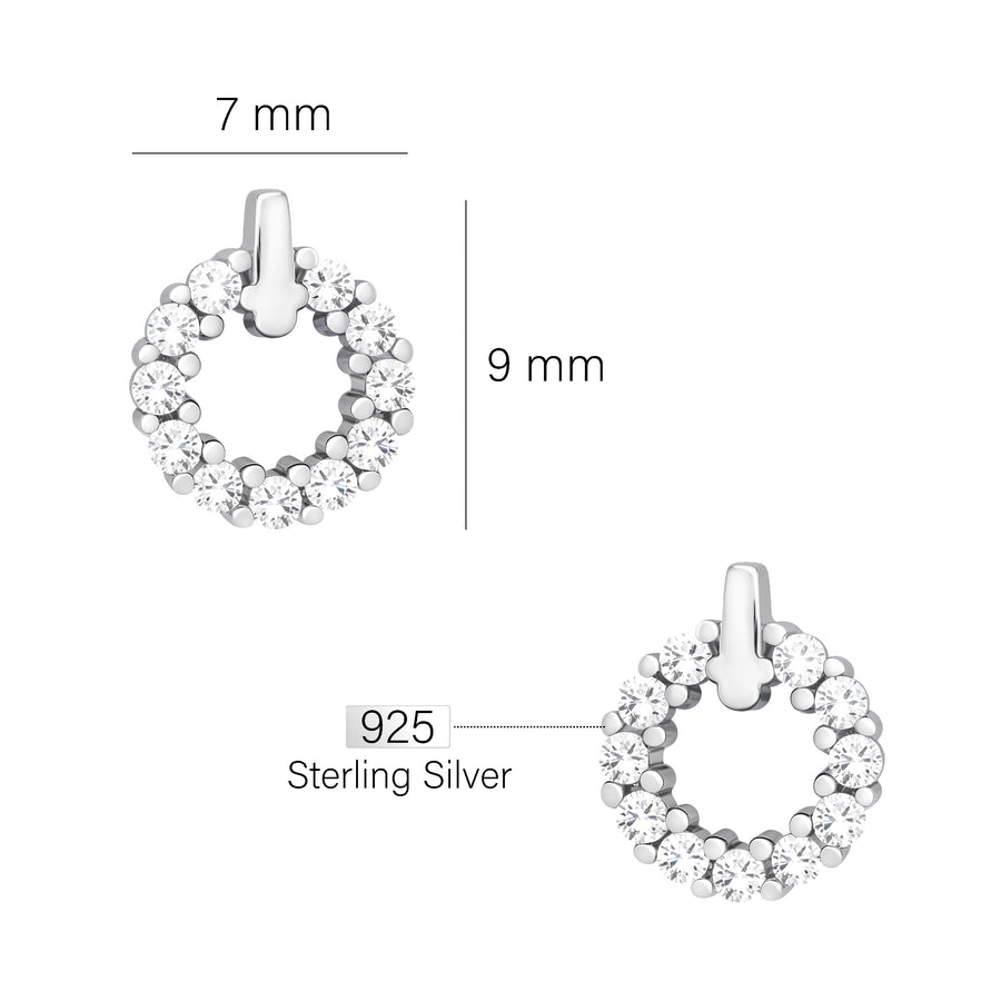 Kreis Ohrstecker in 925 Silber