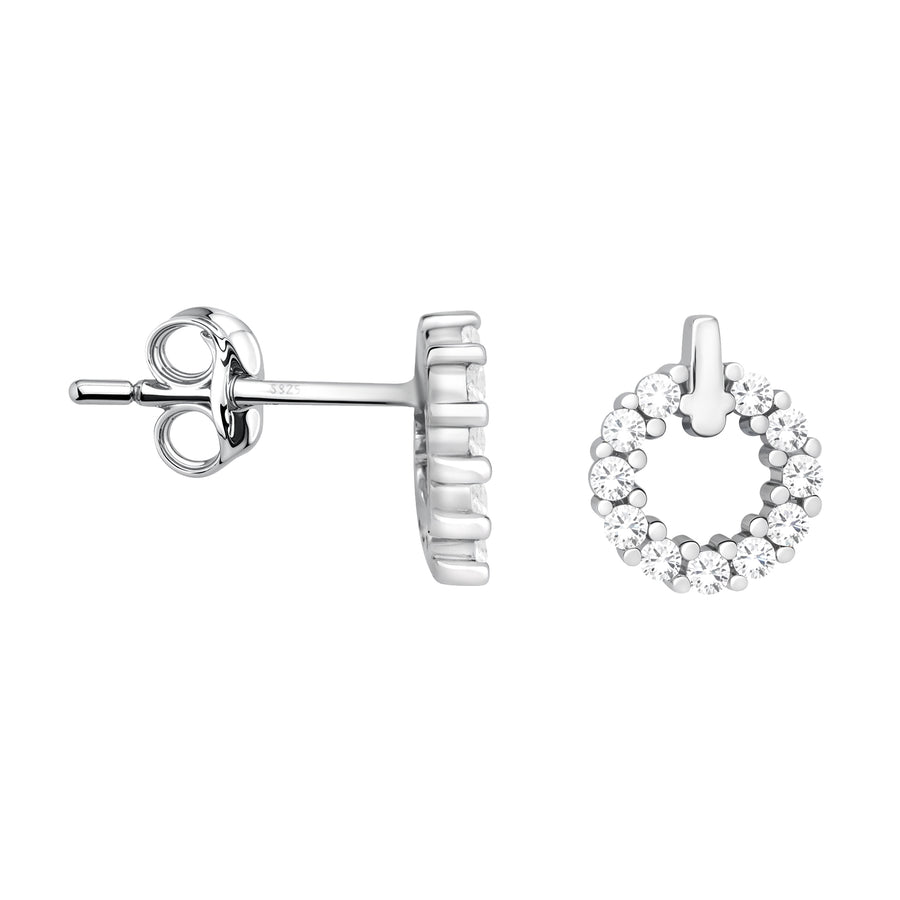 Kreis Ohrstecker in 925 Silber