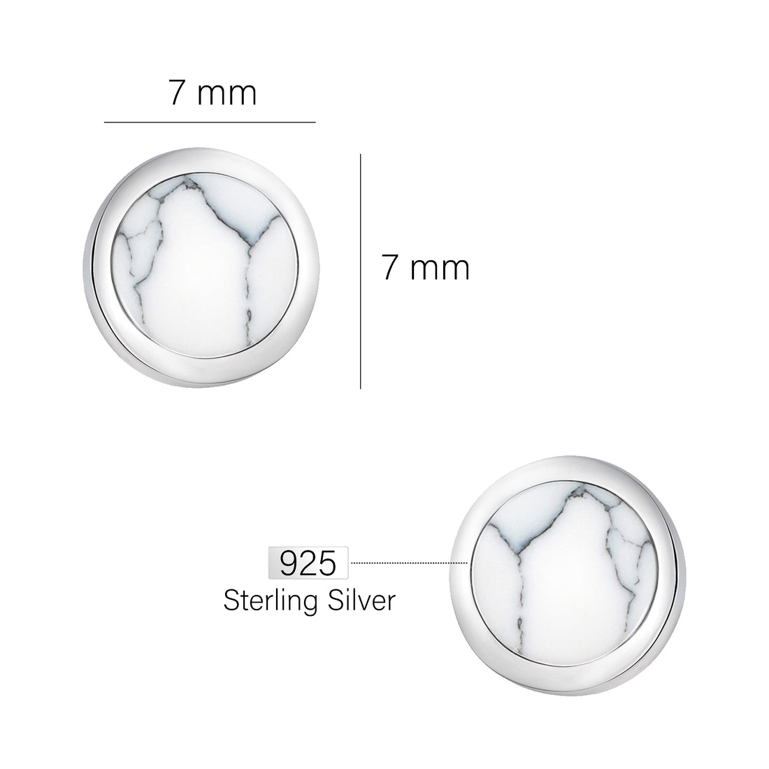 Kreis Ohrstecker in 925 Silber