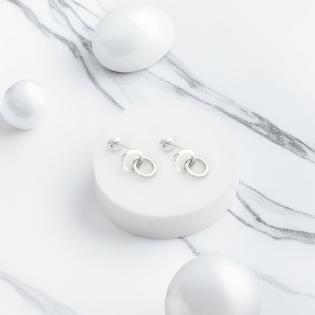 Kreis Ohrstecker in 925 Silber
