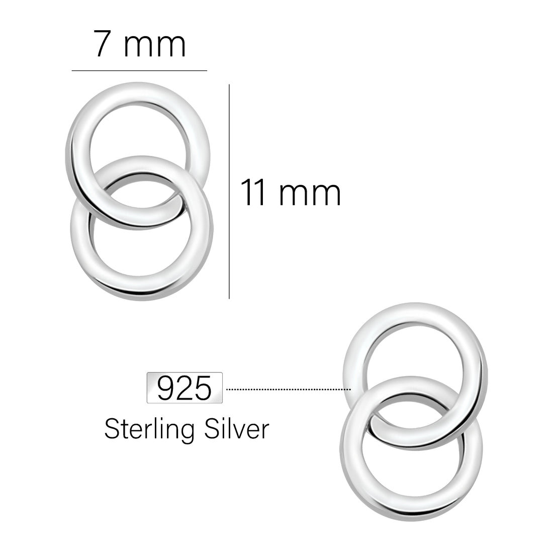 Kreis Ohrstecker in 925 Silber